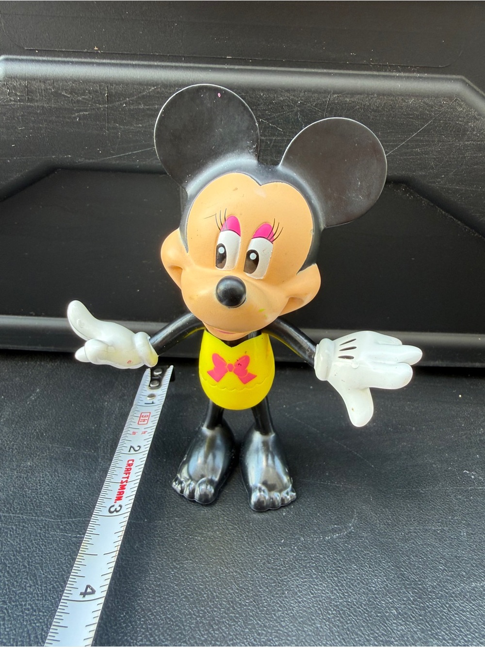 Mattel Black and Yellow Classic Mouse Figure with Pink Accents